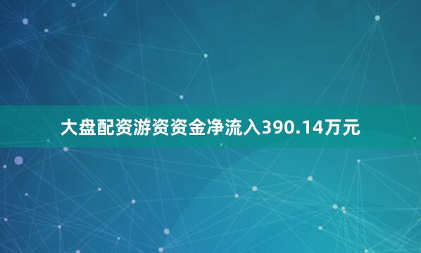 大盘配资游资资金净流入390.14万元