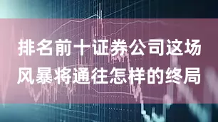 排名前十证券公司这场风暴将通往怎样的终局